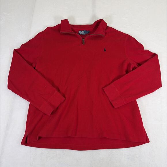 Polo Ralph Lauren Other - Polo Ralph Lauren Mens XXL Red Quarter Zip Pullovers Pony Cotton Bnfts Charity